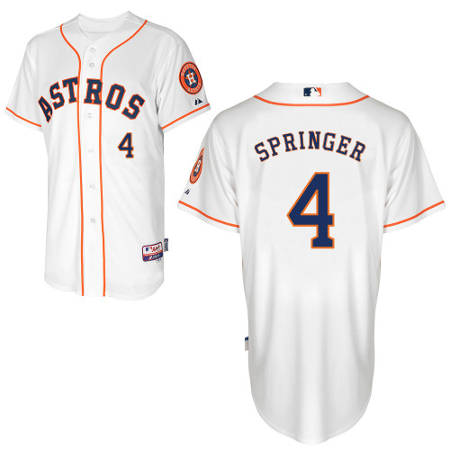 George Springer #4 MLB Jersey-Houston Astros Men's Authentic Home White Cool Base Baseball Jersey